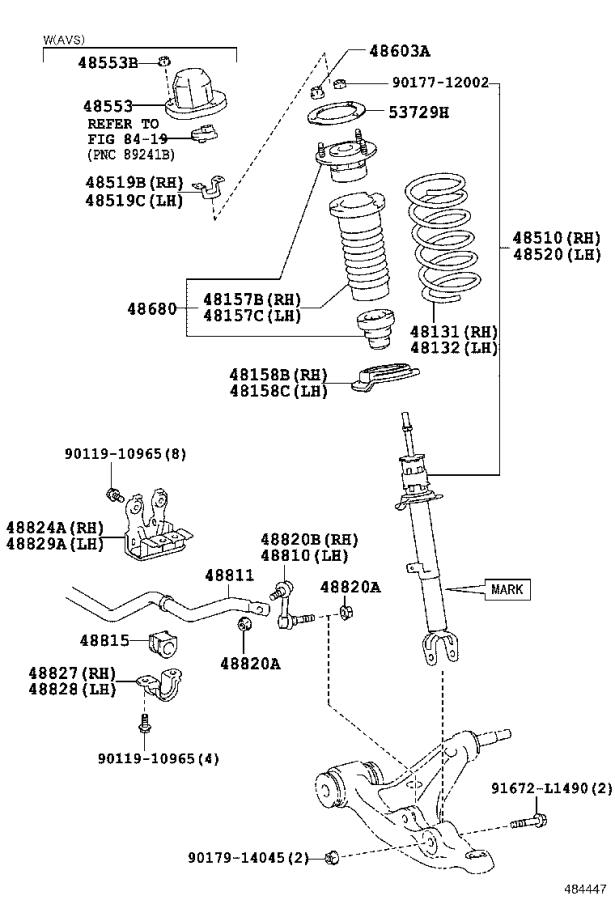 Lexus IS 250 Link assembly, front stabilizer, right. Suspension, brakes ...